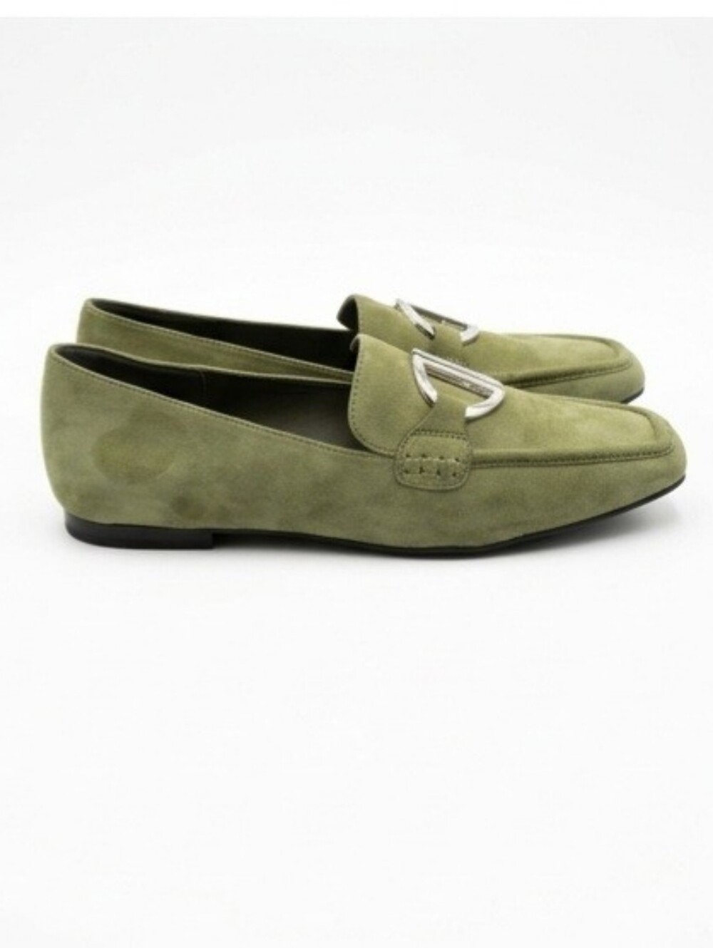 DKNY Olive Green Suede Bit Loafers Woomens Size 10 M - Picture 2 of 4